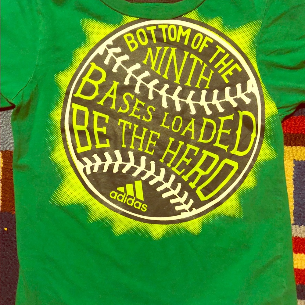 Adidas Kelly green boys baseball T-shirt